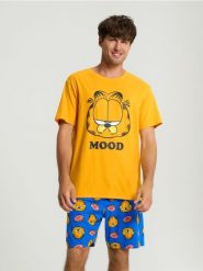 Piżama dwuczęściowa Garfield - pomarańczowy. Brązowe piżamy Sinsay, l, bez wzorów, bez ramiączek. Za 49.99 zł.