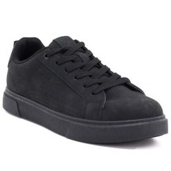 Półbuty sportowe męskie sneakersy czarne Big Star UU174320. Czarne buty sportowe casual BIG STAR, bez wzorów, ze skóry ekologicznej, bez obcasa, bez zapięcia. Za 149.99 zł.