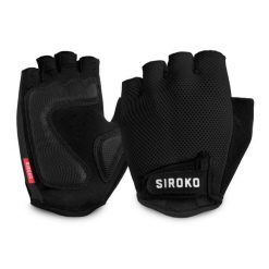 Rękawiczki rowerowe unisex SIROKO Aero. Czarne rękawiczki SIROKO, bez wzorów, z nylonu. W wyprzedaży za 84.00 zł.