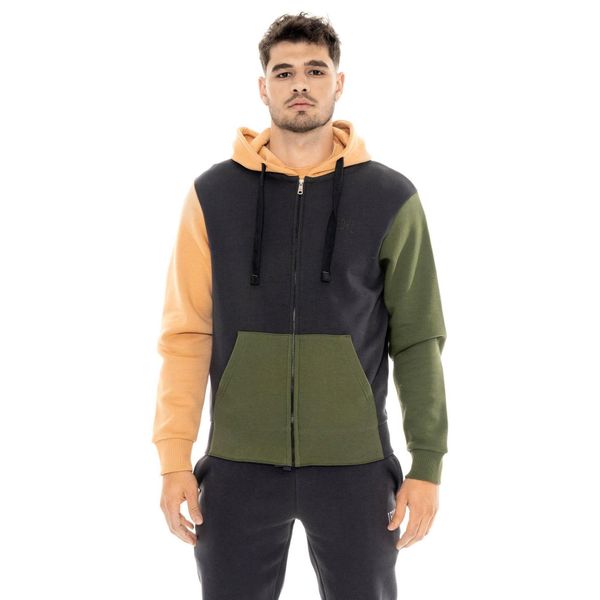 Bluza Herren-Winter-Kapuzens z Reißverschluss, Leone 1947 Color Block. Szare bluzy LEONE 1947 APPAREL, bez wzorów, bez kaptura. W wyprzedaży za 191.56 zł.