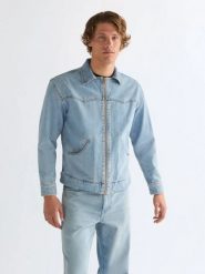 MESKA KURTKA JEANSOWA WRANGLER TRAILRIDER JACKET DOVE WING 112378055. Kurtki Wrangler, xl, bez wzorów, z jeansu, bez kaptura. Za 219.99 zł.