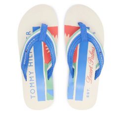 Japonki Tommy Hilfiger. Niebieskie japonki Tommy Hilfiger, bez wzorów. Za 169.99 zł.