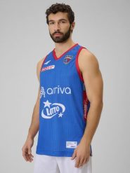 4F Koszulka meczowa replika wyjazdowa z sezonu 2025/26 męska 4F x Anwil Włocławek - niebieska L. Niebieskie bezrękawniki 4F, l, bez wzorów, z materiału, bez kołnierzyka, bez ramiączek. Za 219.99 zł.