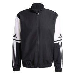 Kurtka z dresu adidas Squadra25 Presentation. Białe kurtki Adidas, bez wzorów, z dresówki, bez kaptura. W wyprzedaży za 169.95 zł.