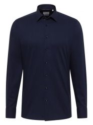 Eterna Koszula - Slim fit - w kolorze granatowym rozmiar: 38. Niebieskie koszule Eterna, bez wzorów, z bawełny, bez kołnierzyka, bez ramiączek. Za 118.56 zł.