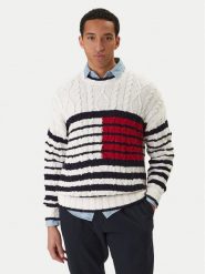 Tommy Hilfiger Sweter MW0MW42782 Écru. Swetry rozpinane Tommy Hilfiger, m, bez wzorów, z bawełny, bez kołnierzyka, bez ramiączek. Za 799.99 zł.