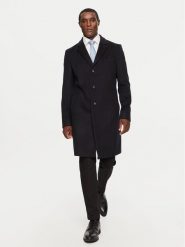 Boss Płaszcz wełniany H-Hyde 50525739 Granatowy Slim Fit. Niebieskie płaszcze Boss, na zimę, m, bez wzorów, z wełny, bez kaptura. Za 2,799.00 zł.