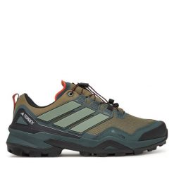 Trekkingi adidas. Brązowe buty trekkingowe Adidas, bez wzorów, z gore-texu, bez zapięcia. Za 629.99 zł.