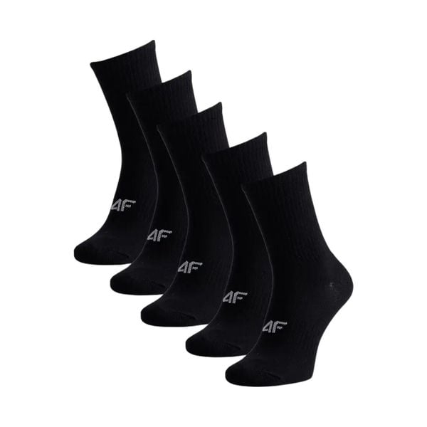 Skarpety męskie 4F 5-pak, bawełniane, bezszwowe, ponad kostkę. Czarne skarpety 4F, bez wzorów, z bawełny. Za 58.99 zł.