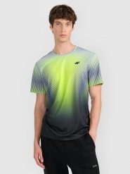 4F Koszulka szybkoschnąca z nadrukiem męska 4F x Robert Lewandowski - zielona XL. Zielone t-shirty 4F, m, bez wzorów, z materiału, bez kołnierzyka, bez ramiączek. Za 149.99 zł.