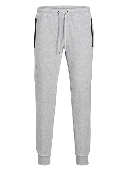 Jack & Jones Spodnie dresowe "Will" w kolorze jasnoszarym rozmiar: L. Szare spodnie treningowe długie Jack & Jones, l, bez wzorów, z dresówki. Za 118.56 zł.