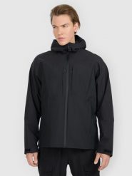 4F Kurtka trekkingowa membrana 10000 męska - czarna S. Czarne kurtki 4F, m, bez wzorów, bez kaptura. Za 399.99 zł.