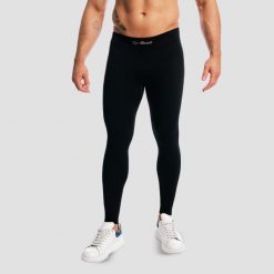 Legginsy męskie bezszwowe termiczne czarne Fuse. Czarne legginsy długie sportowe GYMBEAM, m, bez wzorów, z elastanu, na fitness i siłownię. Za 127.90 zł.