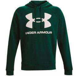 Bluza męska Under Armour Rival Fleece Big Logo HD. Zielone bluzy Under Armour, m, bez wzorów, bez kaptura. Za 201.00 zł.