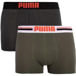 Bokserki Puma dla mężczyzn - Pakiet 2 w zieleni wojskowej - Komfort i Jakość. Zielone bokserki GLENMUIR, l, bez wzorów, z bawełny. Za 157.99 zł.