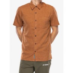 Koszula turystyczna męska Royal Robbins Hempline S/S. Brązowe koszule ROYAL ROBBINS, m, bez wzorów, bez kołnierzyka, bez ramiączek. Za 282.99 zł.