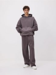 Bluza boxy z kapturem - ciemnoszary. Szare bluzy z kapturem Reserved, l, bez wzorów, z bawełny, z kapturem. Za 179.99 zł.
