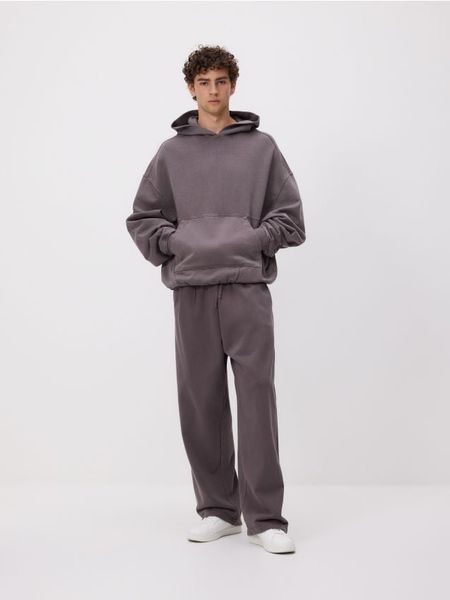 Bluza boxy z kapturem - ciemnoszary. Szare bluzy z kapturem Reserved, l, bez wzorów, z bawełny, z kapturem. Za 179.99 zł.