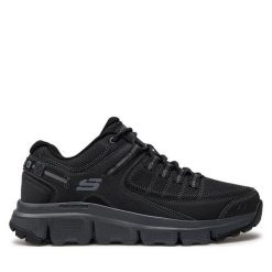 Trekkingi Skechers. Czarne buty trekkingowe Skechers, bez wzorów, bez zapięcia. Za 219.99 zł.