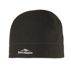 Czapka polarowa z logo Fjord Nansen Fall. Czarne czapki zimowe Fjord Nansen, bez wzorów, z polaru. Za 49.99 zł.