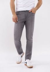 Jeansy szare, Straight Leg, D-LEON 52. Szare spodnie materiałowe Volcano, do pracy, m, bez wzorów, z jeansu, biznesowe, długie. Za 189.99 zł.