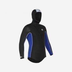Kurtka do nurkowania męska Subea SCD z neoprenu 5,5 mm z kapturem. Czarne kurtki Decathlon, l, bez wzorów, z kauczuku, z kapturem. Za 359.99 zł.