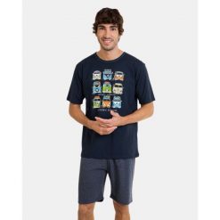 Piżama męska rozm. S P 241310 krótki rękaw Marino. Niebieskie piżamy Massana Homewear, m, bez wzorów, z bawełny, bez ramiączek. Za 234.00 zł.