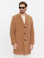 Tommy Hilfiger Płaszcz wełniany MW0MW32963 Brązowy Regular Fit. Brązowe płaszcze Tommy Hilfiger, na zimę, m, bez wzorów, z syntetyku, bez kaptura. Za 1,899.00 zł.