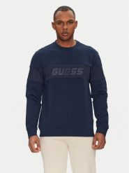 Guess Bluza Z5GQ09 K6ZS1 Granatowy Regular Fit. Niebieskie bluzy Guess, m, z aplikacjami, z bawełny, bez kaptura. Za 239.99 zł.