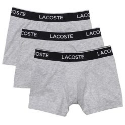 Bokserki Lacoste szare, zestaw 3 sztuk. Szare bokserki LACOSTE, m, bez wzorów, z bawełny. Za 206.75 zł.