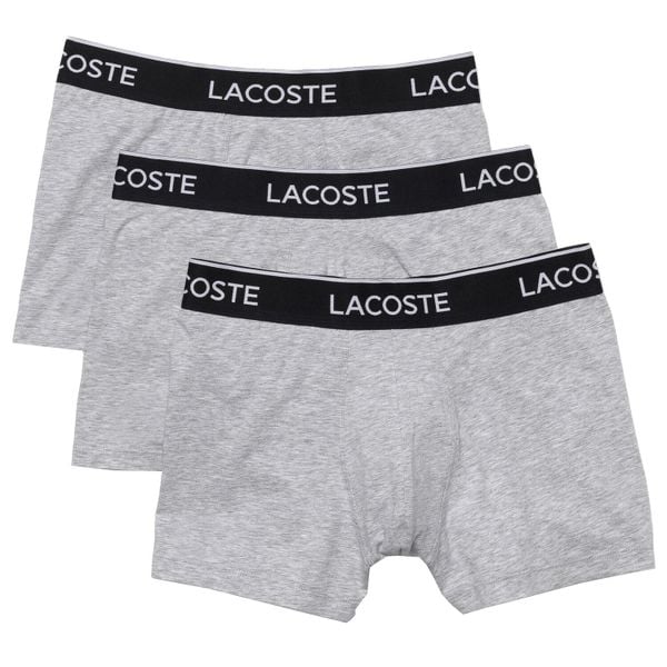 Bokserki Lacoste szare, zestaw 3 sztuk. Szare bokserki LACOSTE, m, bez wzorów, z bawełny. Za 206.75 zł.
