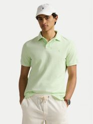 Polo Ralph Lauren Polo 710969626001 Zielony Custom Slim Fit. Zielone koszulki polo Polo Ralph Lauren, m, bez wzorów, z bawełny, bez kołnierzyka, bez ramiączek. Za 459.99 zł.