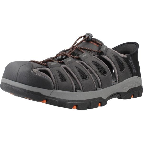 Sandały SKECHERS SLIP - INS TRESMEN NORVICK Czarny. Czarne sandały Skechers, z materiału, bez zapięcia. Za 262.99 zł.