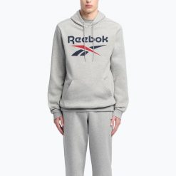 Bluza męska Reebok Identity Big Logo Fleece Hoodie. Szare bluzy Reebok, m, bez wzorów, bez kaptura. Za 232.15 zł.