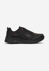 Czarno-Szare Buty Sportowe Memeni. Czarne buty trekkingowe Born2be, z aplikacjami, z gumy, przed kostkę, bez zapięcia. W wyprzedaży za 93.49 zł.
