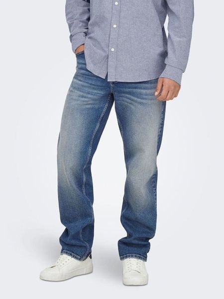 ONLY & SONS Dżinsy "Edge" - Straight fit - w kolorze niebieskim rozmiar: W33/L30. Niebieskie jeansy Only & Sons, l. Za 154.43 zł.