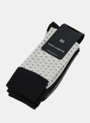 PAKO LORENTE - Zestaw skarpet męskich szaro-czarny. Czarne skarpety Pako Lorente, bez wzorów, z bawełny. Za 89.99 zł.