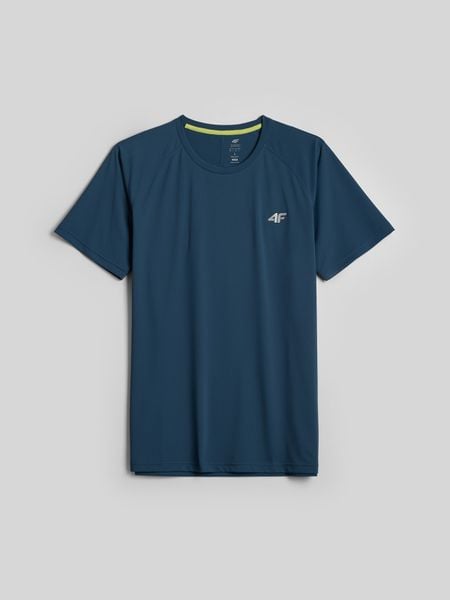 4F Koszulka do biegania regular szybkoschnąca męska - denim L. Niebieskie t-shirty 4F, bez wzorów, z denimu, bez ramiączek, do biegania. Za 129.99 zł.