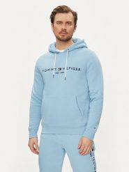 Tommy Hilfiger Bluza Logo MW0MW11599 Błękitny Regular Fit. Niebieskie bluzy Tommy Hilfiger, m, bez wzorów, z syntetyku, bez kaptura. Za 299.99 zł.