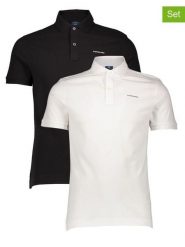 G-Star Koszulki polo (2 szt.) w kolorze białym i czarnym rozmiar: S. Białe koszulki polo G-Star, s, bez wzorów, z bawełny, bez kołnierzyka, bez ramiączek. Za 230.59 zł.