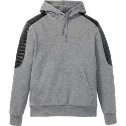 Bluza biker z wstawkami ze sztucznej skóry SLIM FIT bonprix szary melanż. Bluzy marki bonprix. Za 109.99 zł.