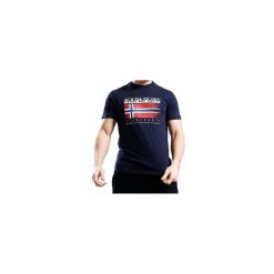 Koszulka t-shirt męski sportowy NAPAPIJRI S-KREIS. Niebieskie t-shirty sportowe Napapijri, bez wzorów, bez ramiączek. Za 99.00 zł.