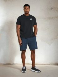 Szorty - granatowy. Niebieskie krótkie spodenki sportowe Sinsay, l, bez wzorów, z bawełny. Za 29.99 zł.
