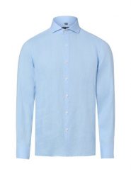 Nils Sundström koszula lniana Mężczyźni Slim Fit len niebieski, XXL. Niebieskie koszule Nils Sundström, m, bez wzorów, ze lnu, bez kołnierzyka, bez ramiączek. Za 229.95 zł.