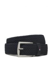 Tommy Hilfiger Pasek Męski Denton Elastic AM0AM10662 Granatowy. Niebieskie paski Tommy Hilfiger, bez wzorów, z materiału. Za 249.99 zł.