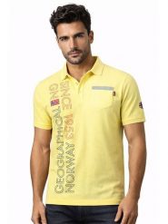 Geographical Norway Koszulka polo "Konakri" w kolorze żółtym rozmiar: L. Żółte koszulki polo Geographical Norway, l, bez wzorów, z bawełny, bez kołnierzyka, bez ramiączek. Za 86.99 zł.