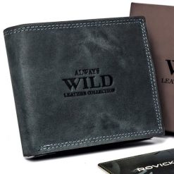 Skórzany portfel Always Wild N0035-CHM czarny. Czarne portfele Always Wild, bez wzorów, ze skóry. Za 59.99 zł.