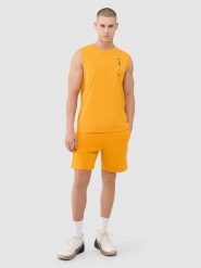 4F Spodenki dresowe męskie - pomarańczowe S. Brązowe krótkie spodenki sportowe 4F, l, bez wzorów, z bawełny. Za 99.99 zł.
