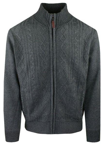 Ocieplony Polarem Sweter Męski na Zamek - Brave Soul - Grafitowy. Szare swetry rozpinane Brave Soul, l, bez wzorów, z polaru, bez kołnierzyka, bez ramiączek. Za 169.00 zł.