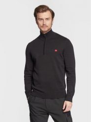 Hugo Sweter San Quintus-C 50474164 Czarny Regular Fit. Czarne swetry rozpinane Hugo, l, bez wzorów, z bawełny, bez kołnierzyka, bez ramiączek. Za 399.99 zł.